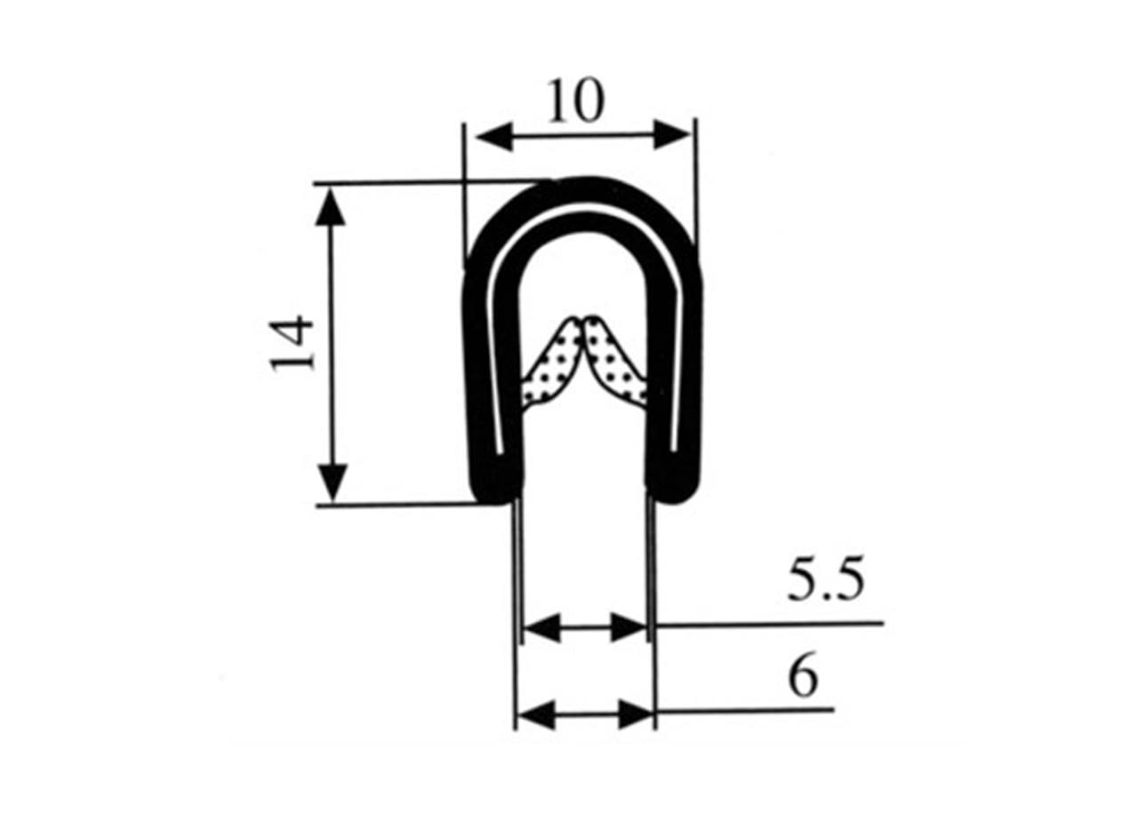 Clamp profile BLACK 2-5 mm W86K1177