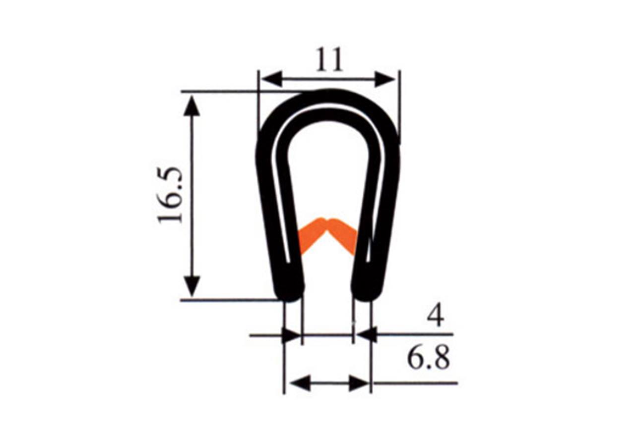 Klemprofil SCHWARZ 6-8 mm