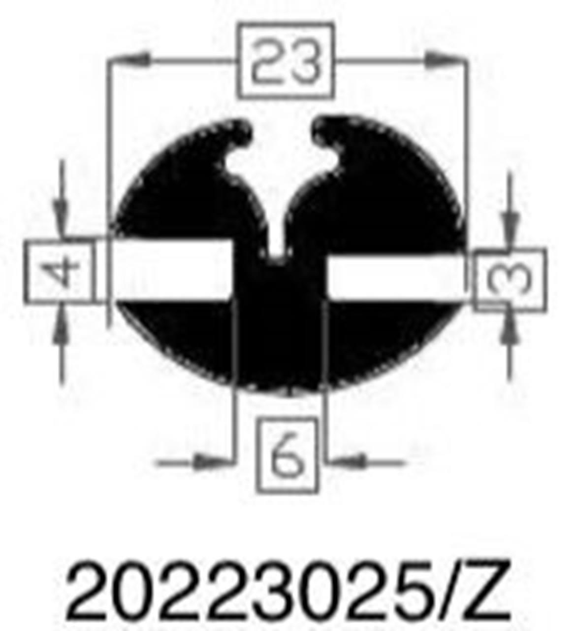 Window rubber TPE BLACK 3/4 mm