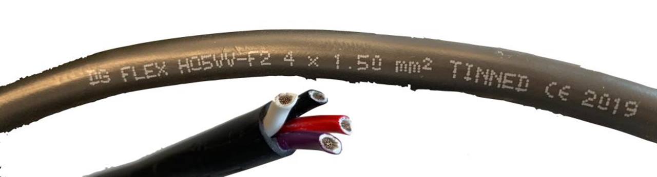 Multicore tinned round black cable