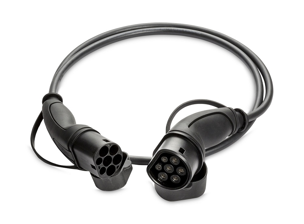 EV Charging Cable T2-T2 M-F 3 x 32A 8m Black