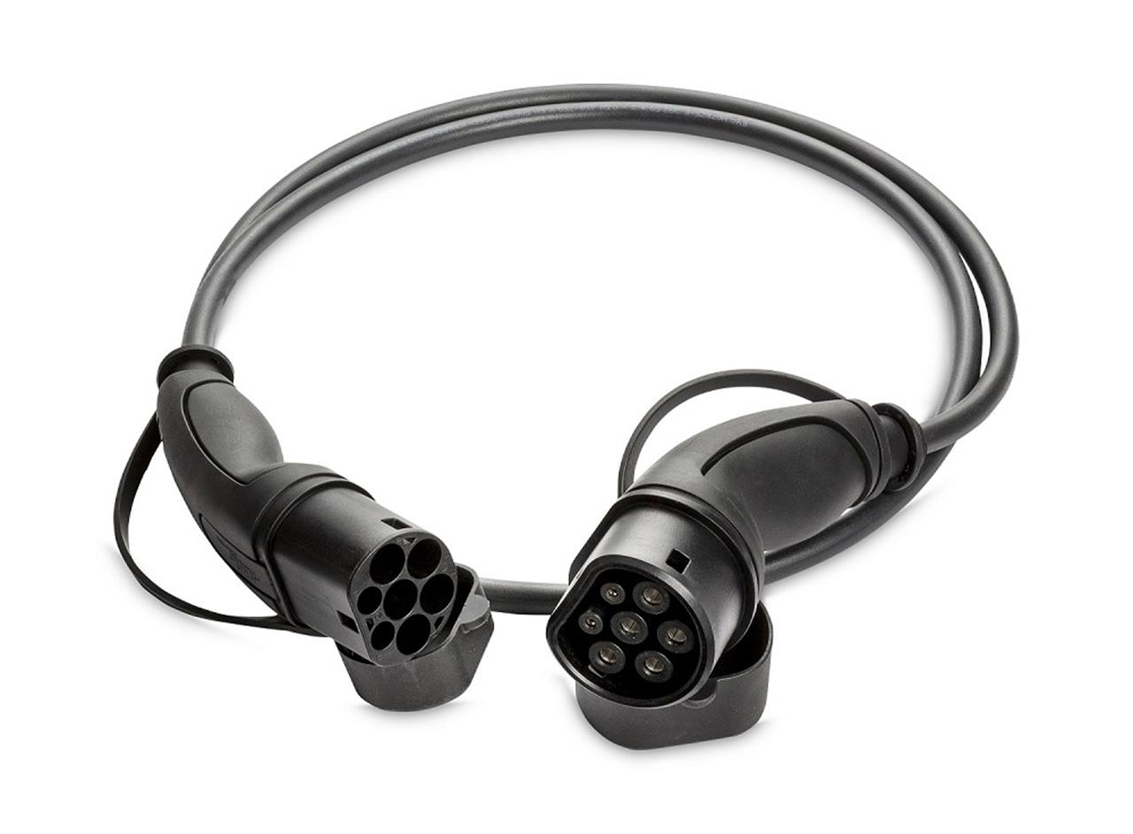EV Charging Cable T2-T2 M-F 3 x 32A 8m Black