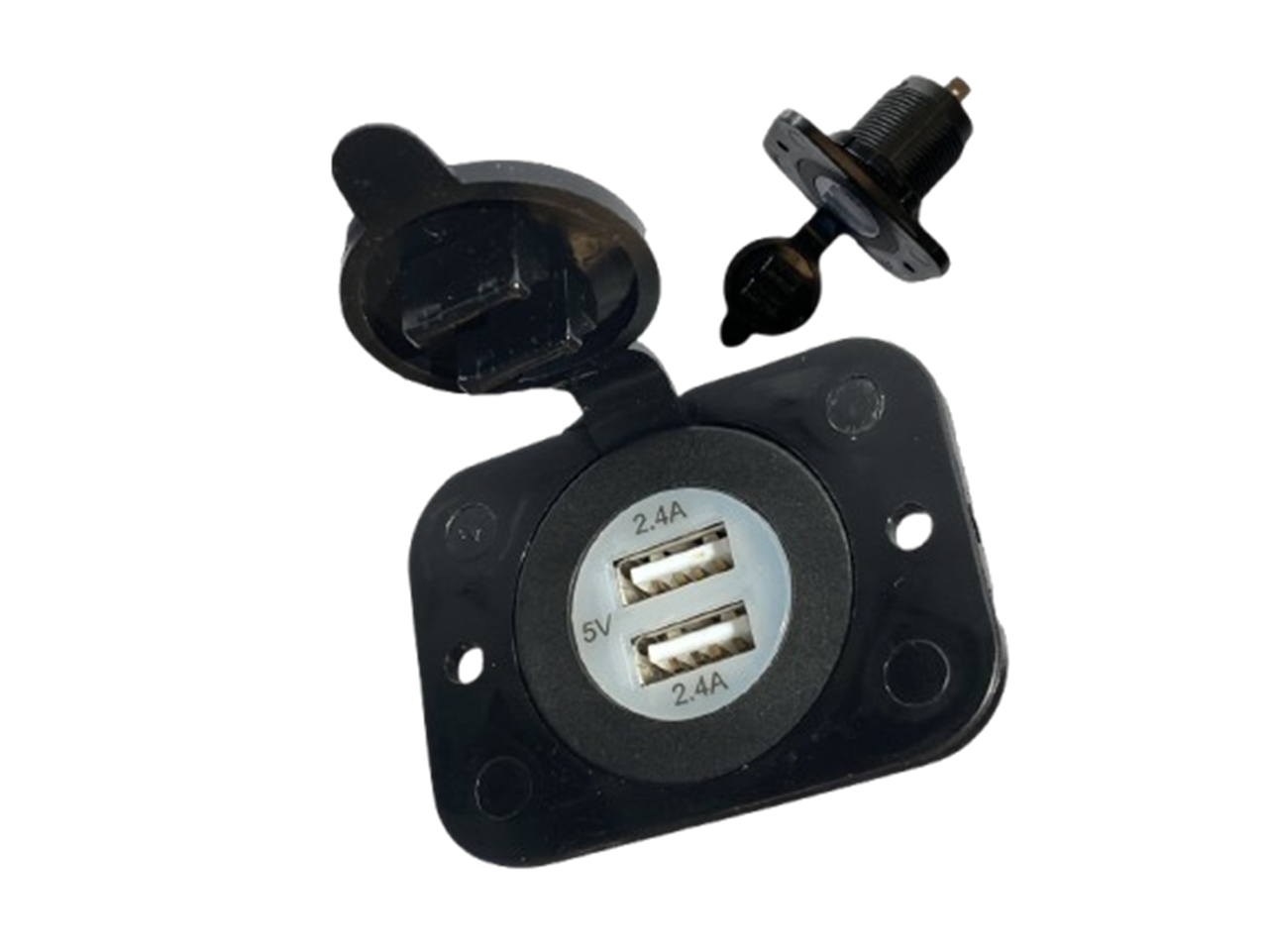 Usb Inbouw Rugedized USB inbouwbus 2,4A+2,4A 12V max - USB Laders en toebehoren - DG Rubber
