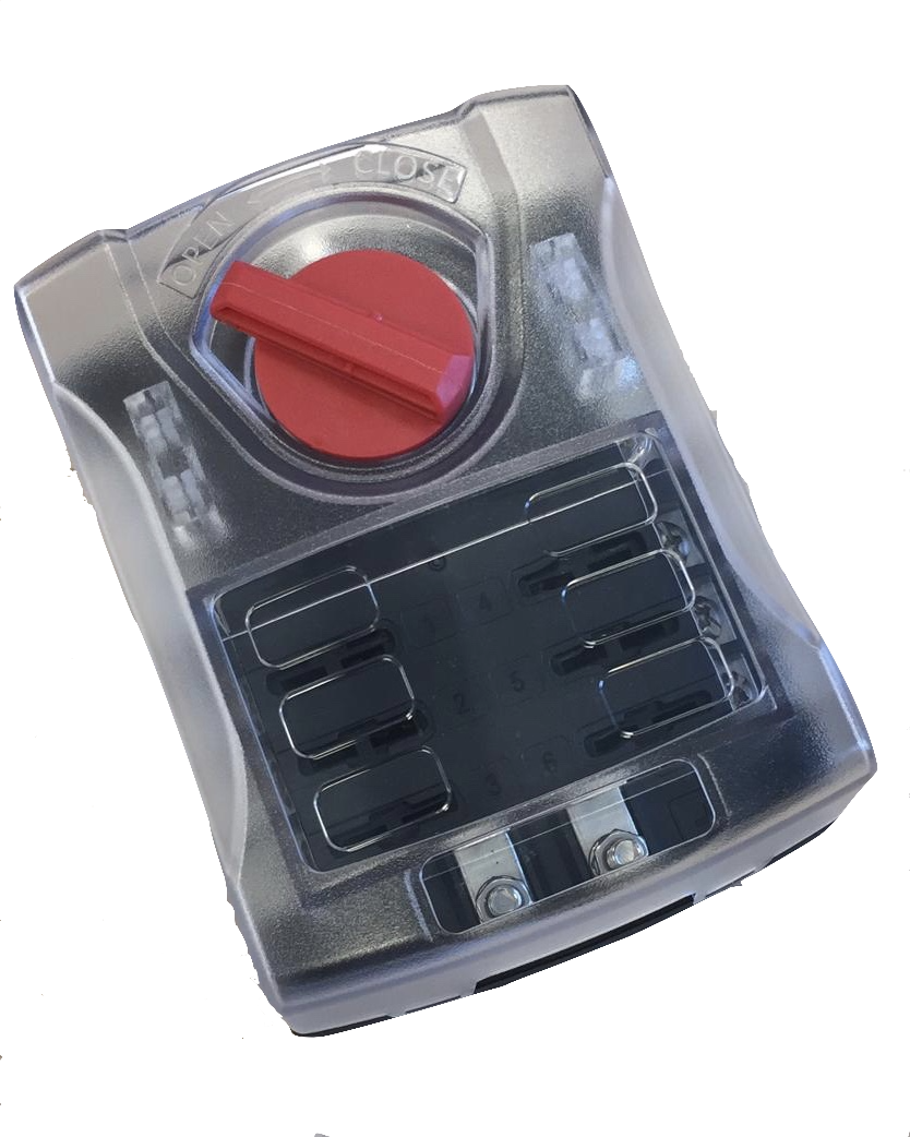 Fuse holder with hose connection / LED