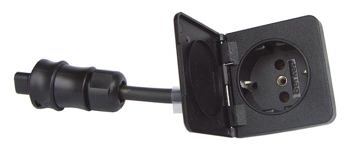Wall Socket 1-way Flush Black