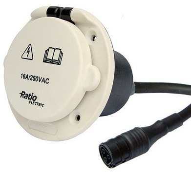 Kunststof Inlet met snoer 16A/230V